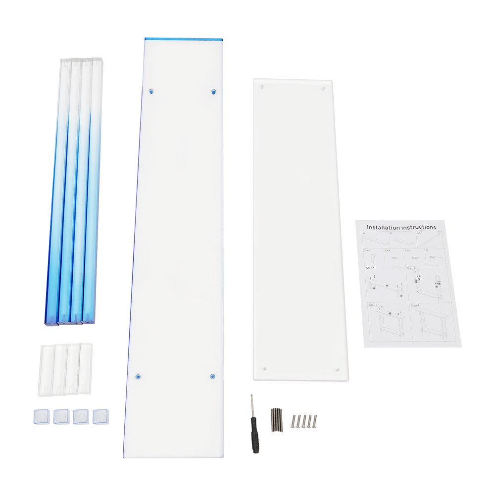 Acrylic Side Table Gradient Clear Blue Entryway Table Narrow Side Table