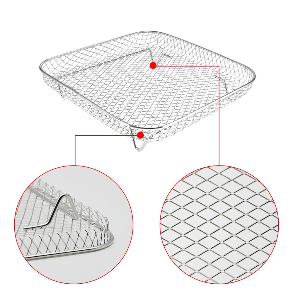Dehydrator Rack 3 Layers,8" Square 3 Stackable Stainless Steel Stand Accessor...
