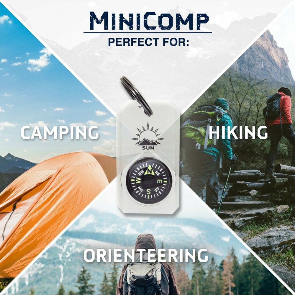 Sun Company MiniComp - Zipperpull Mini Compass with Split Ring