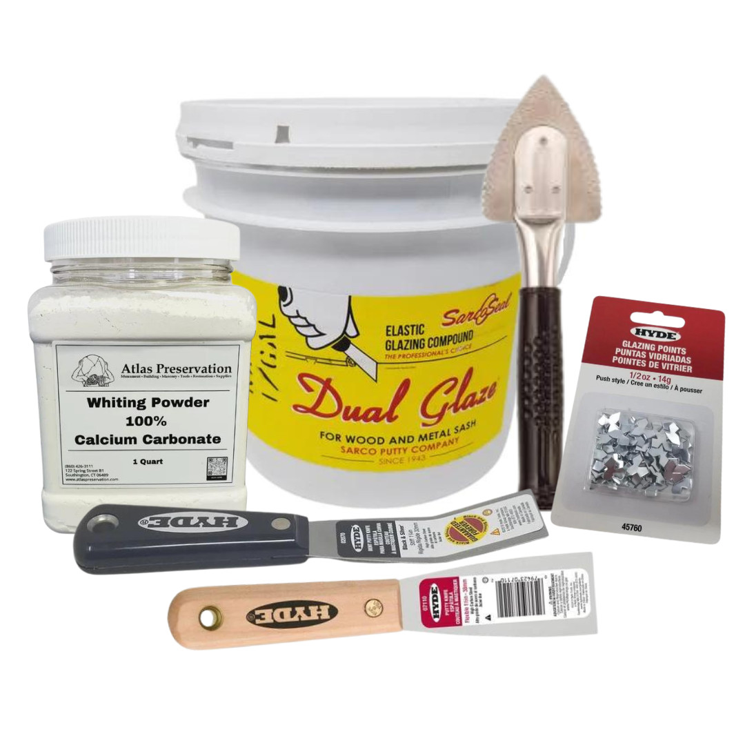 Sarco Window Glazing Set - LARGE Dual Glaze - Restore Your Historic Windows