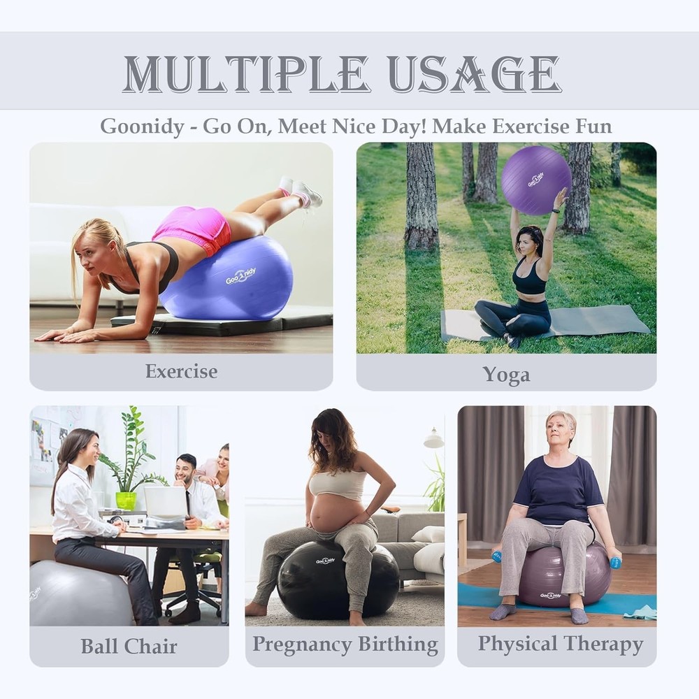Versatile Soft Exercise & Birthing Ball – Non-Slip, Includes Inflation Pump