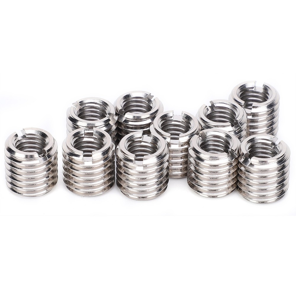 10Pcs Repair Nut Slotted Reducing Thread Bushing Screw Sleeve Conversion New