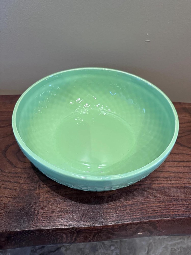 Lime Green Basketweave Serving Bowl