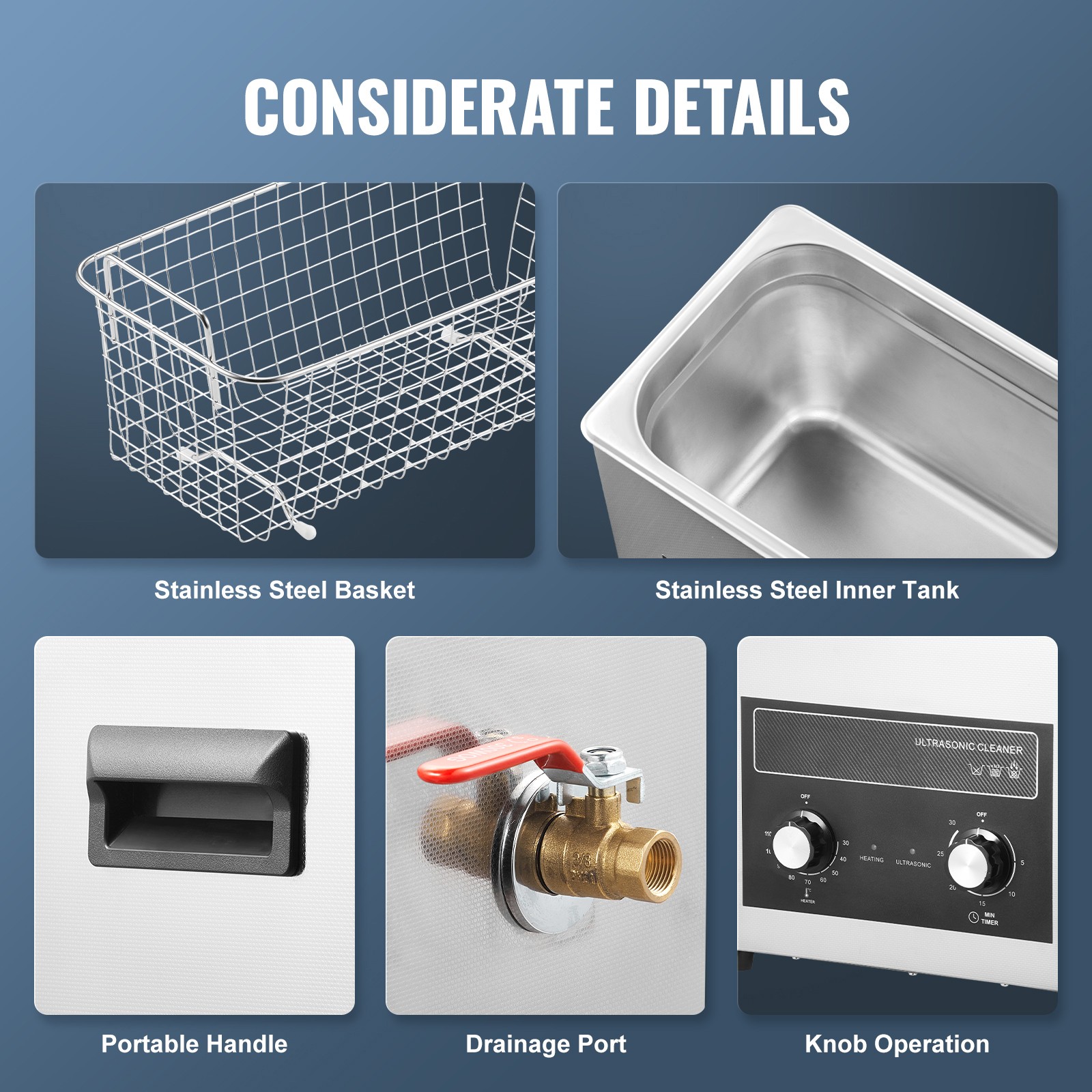6L Ultrasonic Cleaner with Heater Timer & Basket Digital Sonic Machine