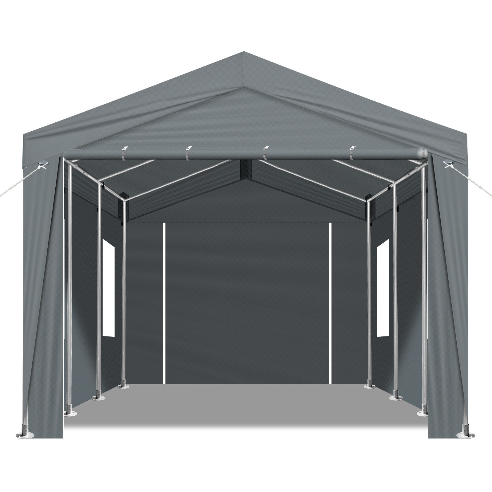 Carport Car Canopy Garage Shelter Tent 12x20FT 8 Legs Sidewalls & Windows