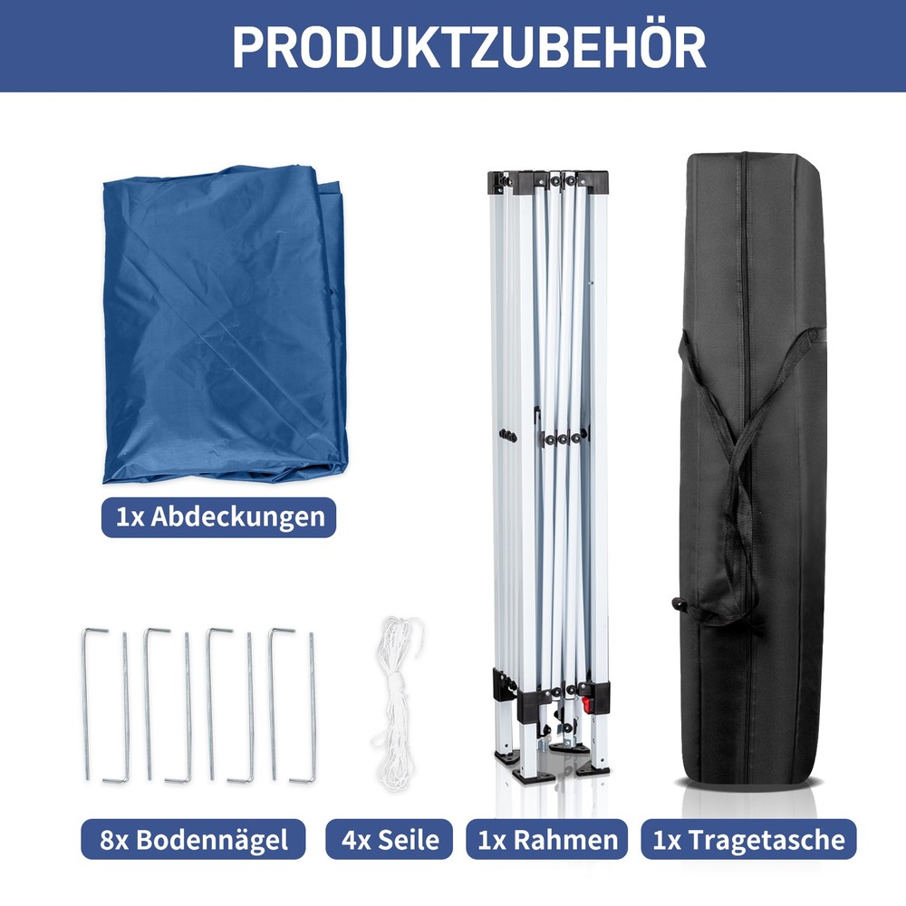 3 x 3m Practical Waterproof Right-Angle Folding Tent Blue