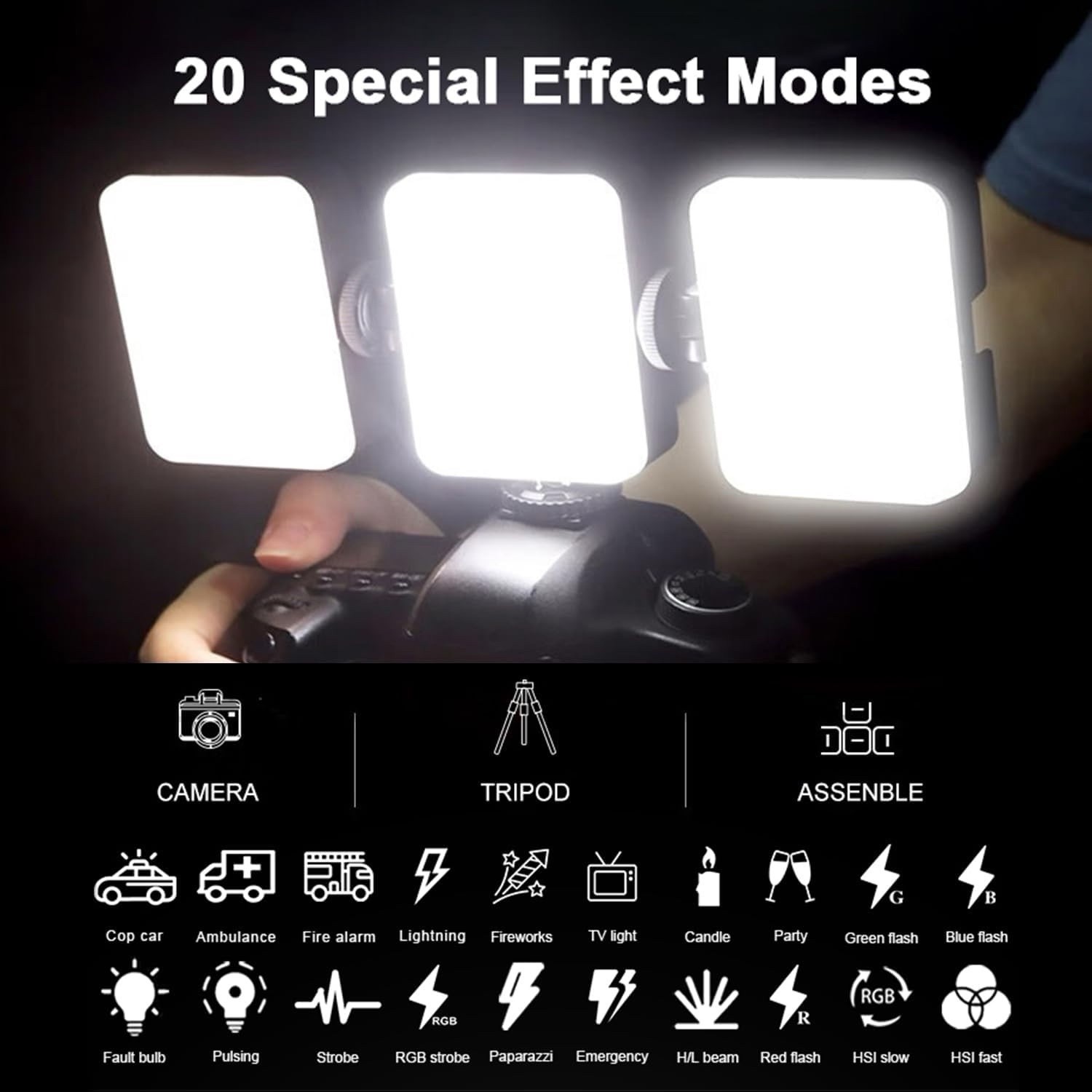 Pocket Camera Video Light RGB 2500K-9000K, Rechargeable Full Color , CRI 95