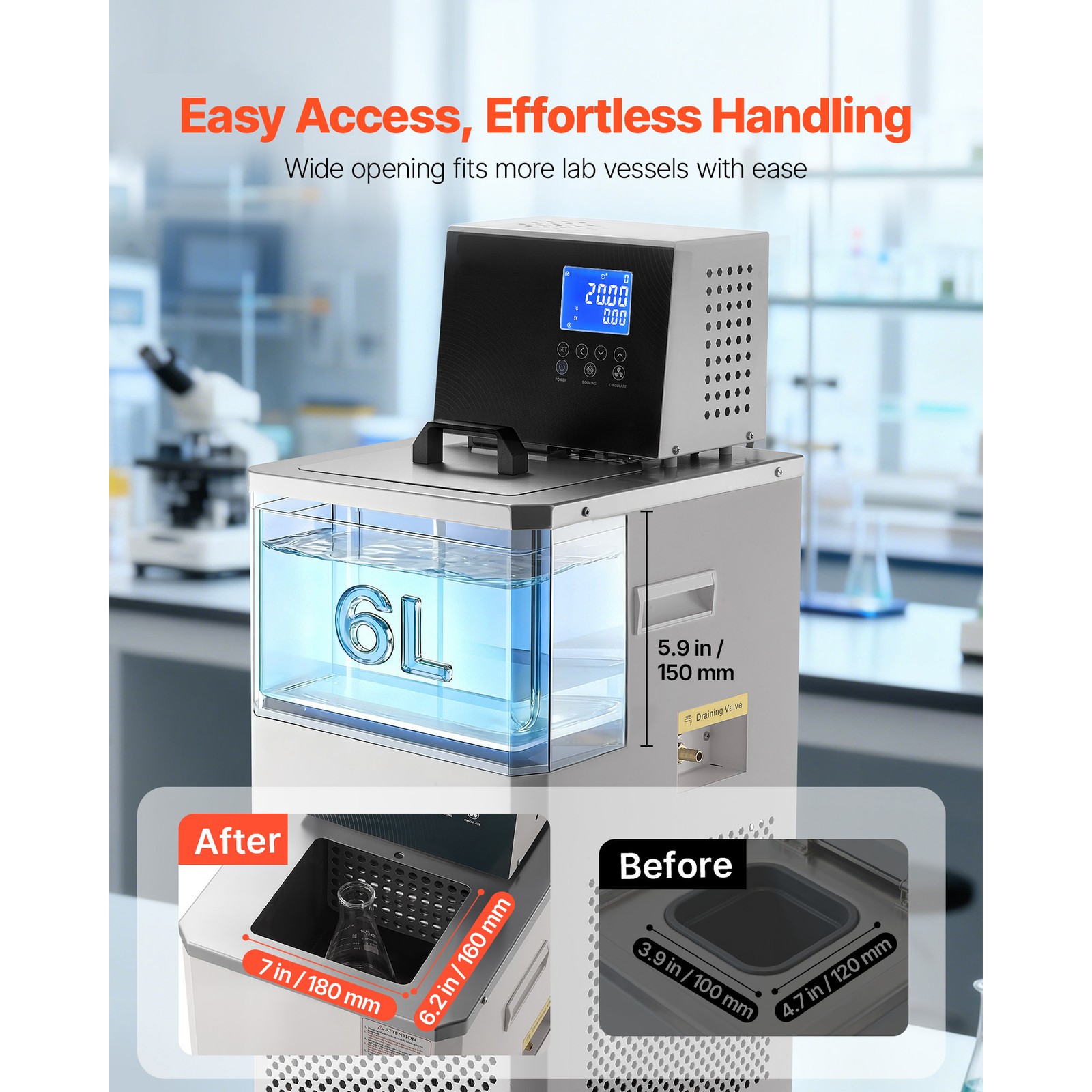 Uimoso Laboratory Recirculating Chiller with 6L Capacity for Low-Temperature