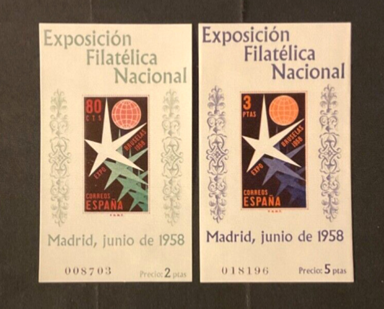 Spain Scott #877a-878a never hinged imperforate