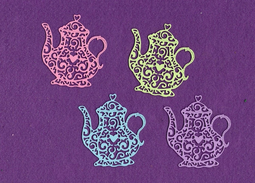 TEAPOT  # 3 die cuts scrapbook cards