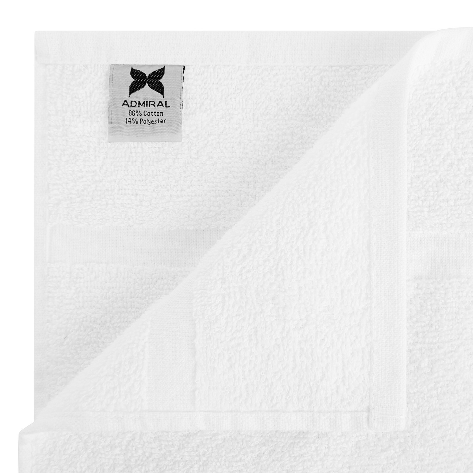 Admiral Hospitality Washcloths 12x12 (Bulk Case of 300), White, Cotton Blend