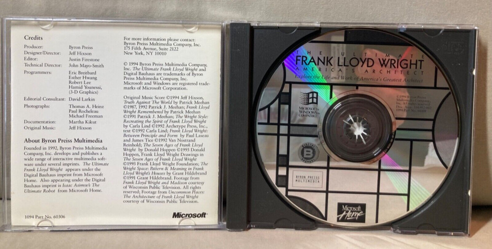 The Ultimate Frank Lloyd Wright CD-ROM Microsoft Home