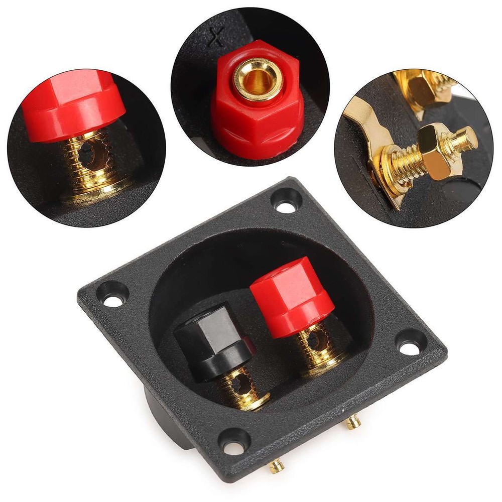 2Pcs Square Subwoofer Speaker Box Terminal Cup Spring Connector Sub Plug Box NEW