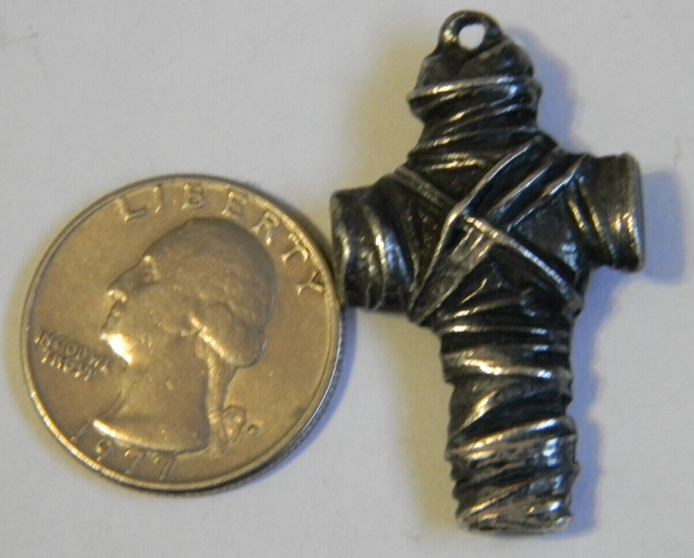 Religious cross unique heavy wrapped texture pendant