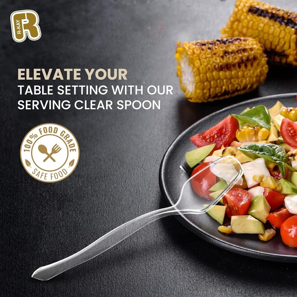 12 Pack Plastic Serving Spoons For Buffet Clear Plastic Serving Utensils For Hot