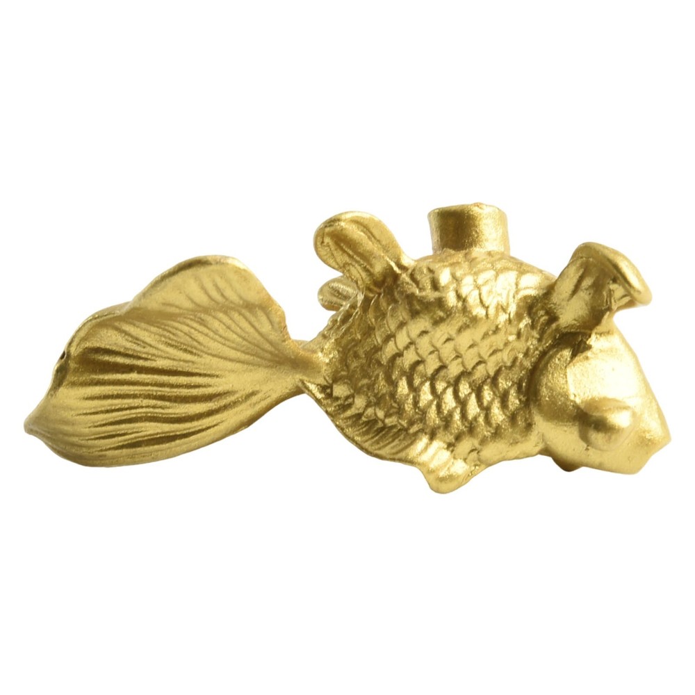 Vibrant Goldfish Cabinet Drawer Knobs Solid Brass Material Stylish Handle