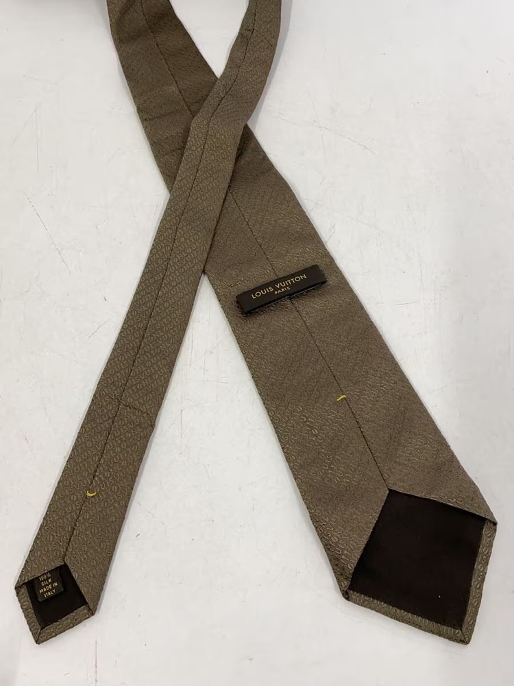 LOUIS VUITTON Necktie Silk BRW All-over Pattern Men's