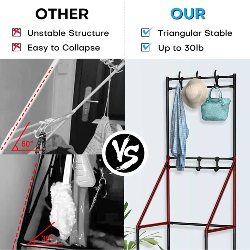 Double Row Hanging Shoe & Hat Rack