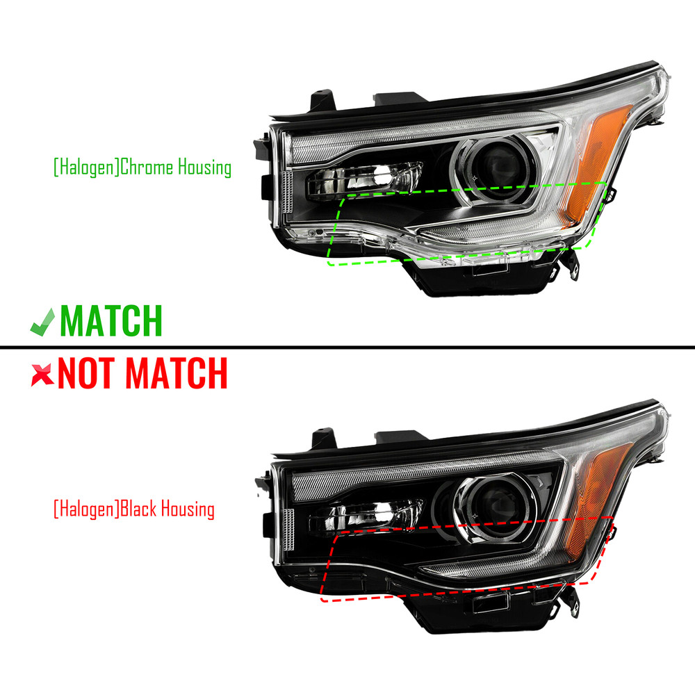 For 2017-2019 GMC Acadia w/LED DRL Chrome Halogen Headlight Left Driver Side