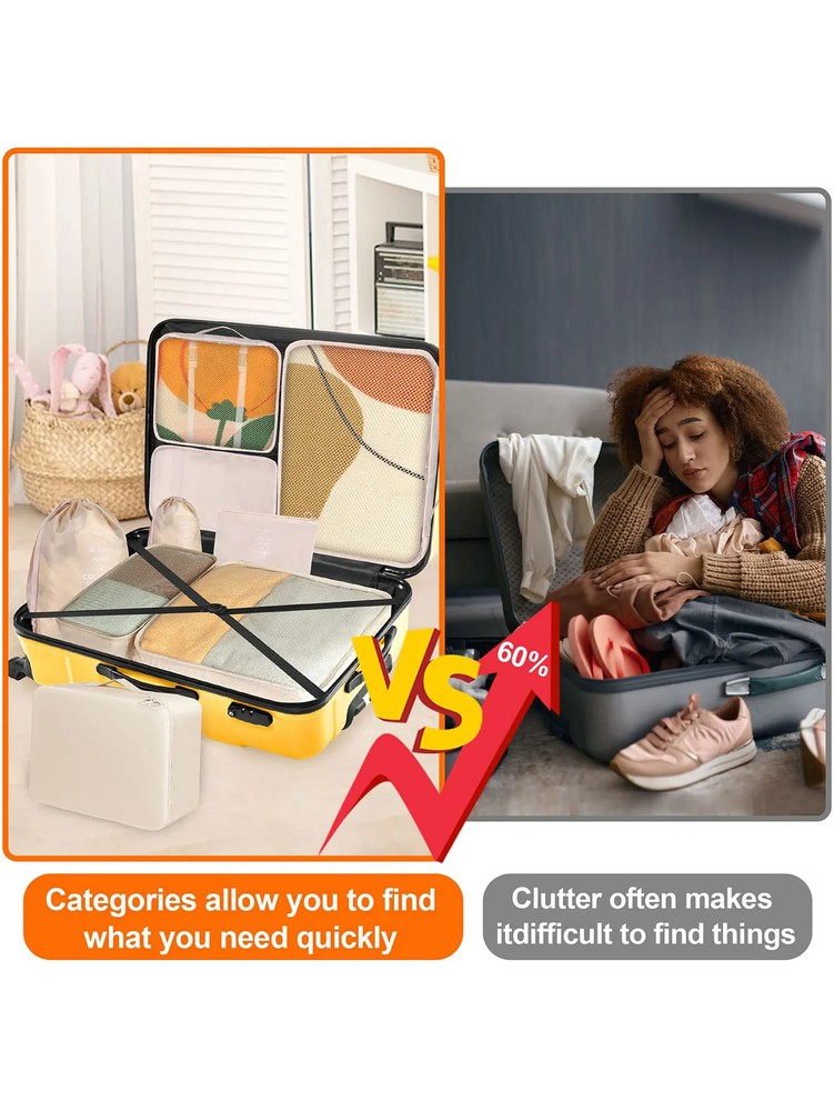 Multi-piece Folding Luggage Packing Organizers
