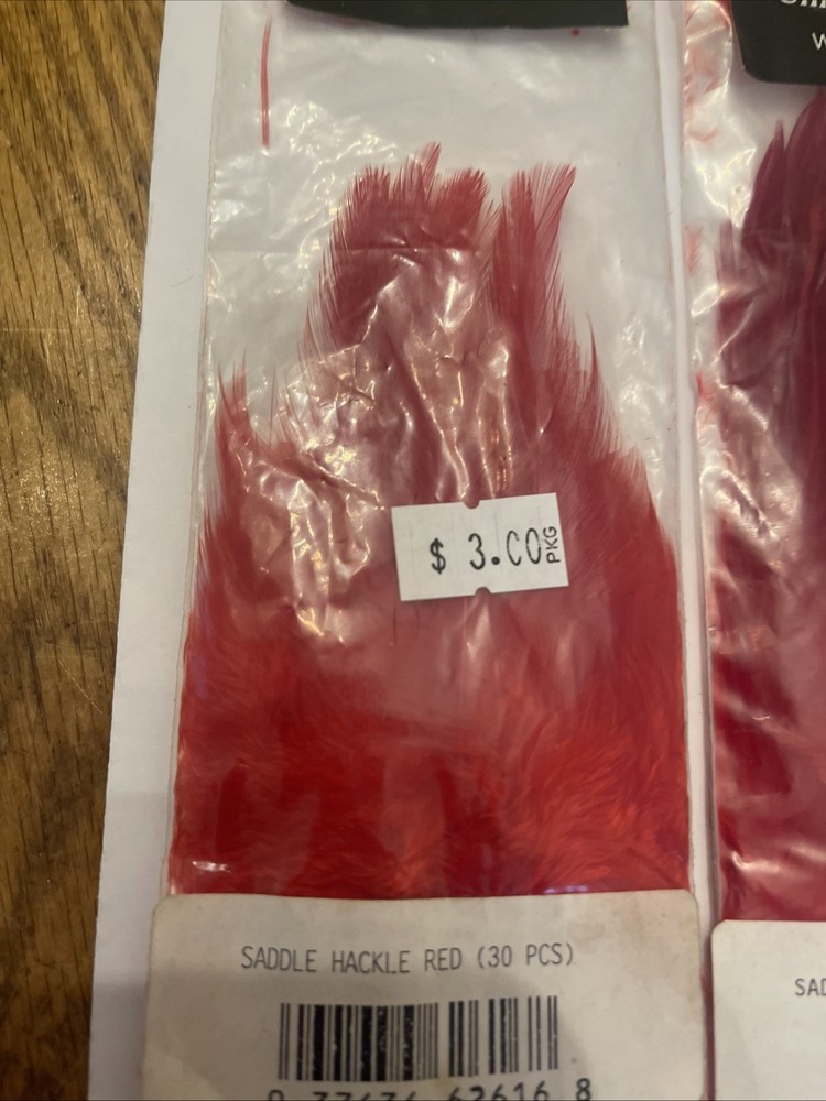 Universal Vise Corp Red Saddle Hackle 2 Packages