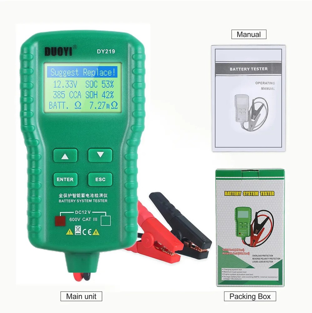 Car AH 100-1000CCA Voltage Battery Analyzer Load Multifunction Diagnostic Tools