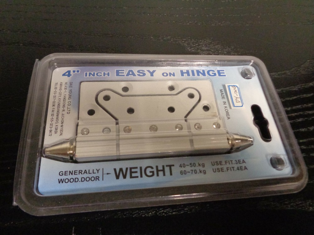 4 INCH Easy On Door Hinge ( Includes One ) " New Open Package " Missing Screws