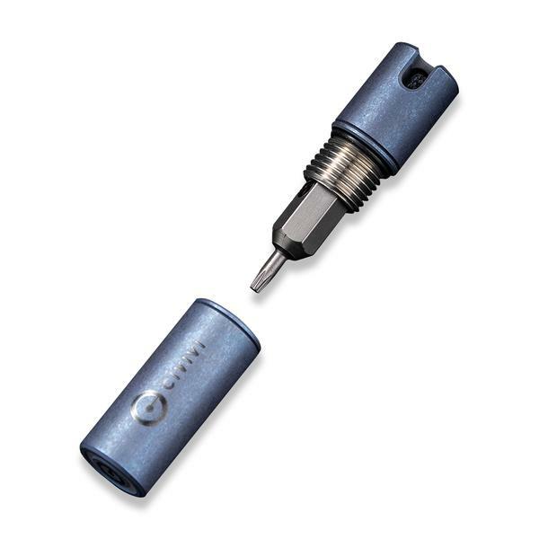 Civivi Key Bit Blue Finish Titanium Container With Torx Screwdriver Tool/Keyring