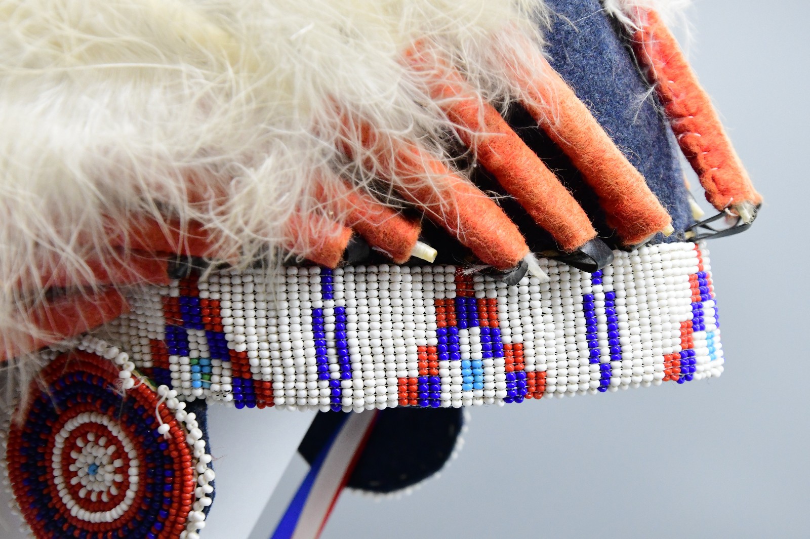 Sioux War Bonnet Beaded Immitation Eagle Feathers 1940s