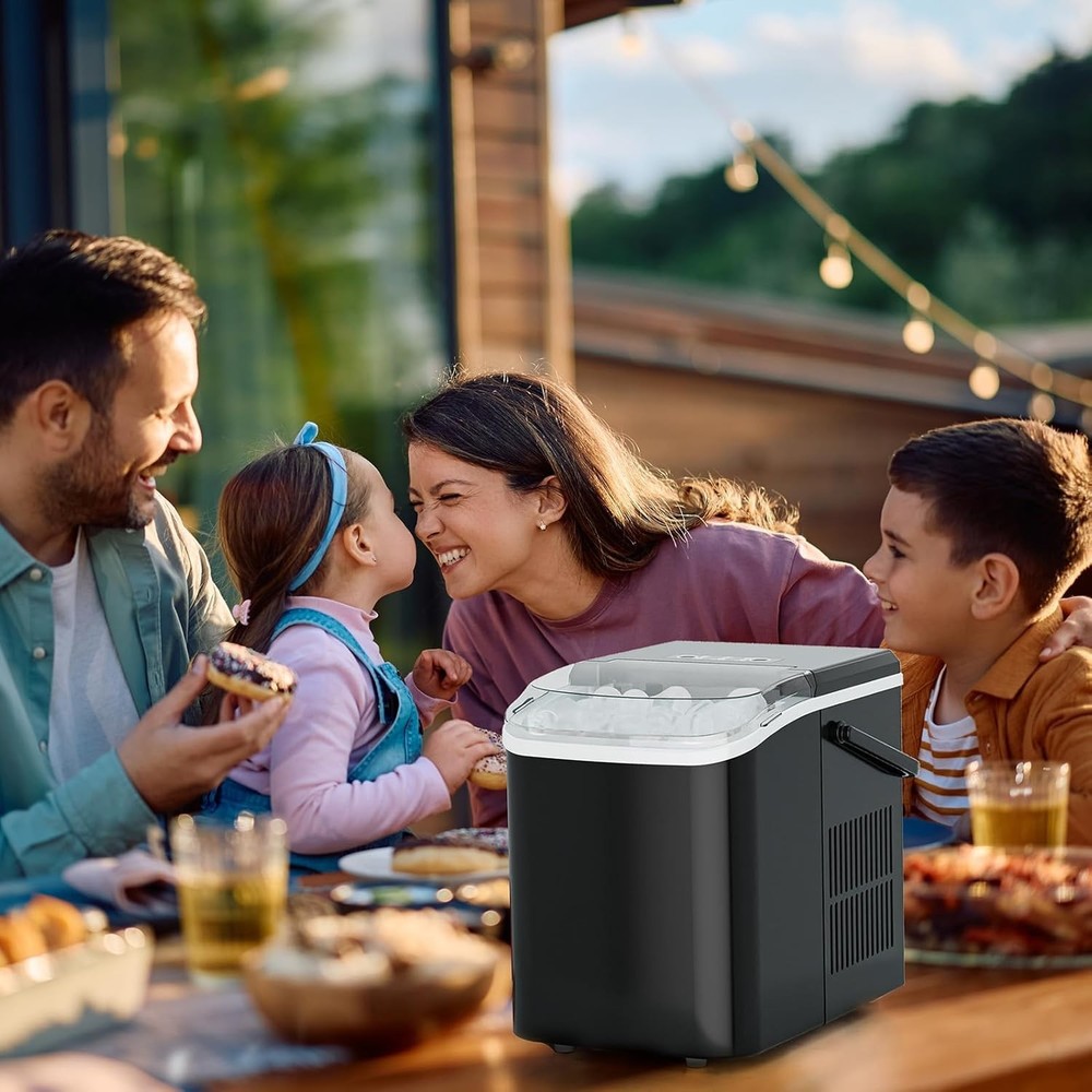 Efficient Ice Machine for Home & RV - 9 Bullet Cubes in 6 Mins, Quiet Operation
