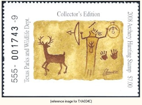 D2K Texas Archery Stamp 2008 ($7.00)