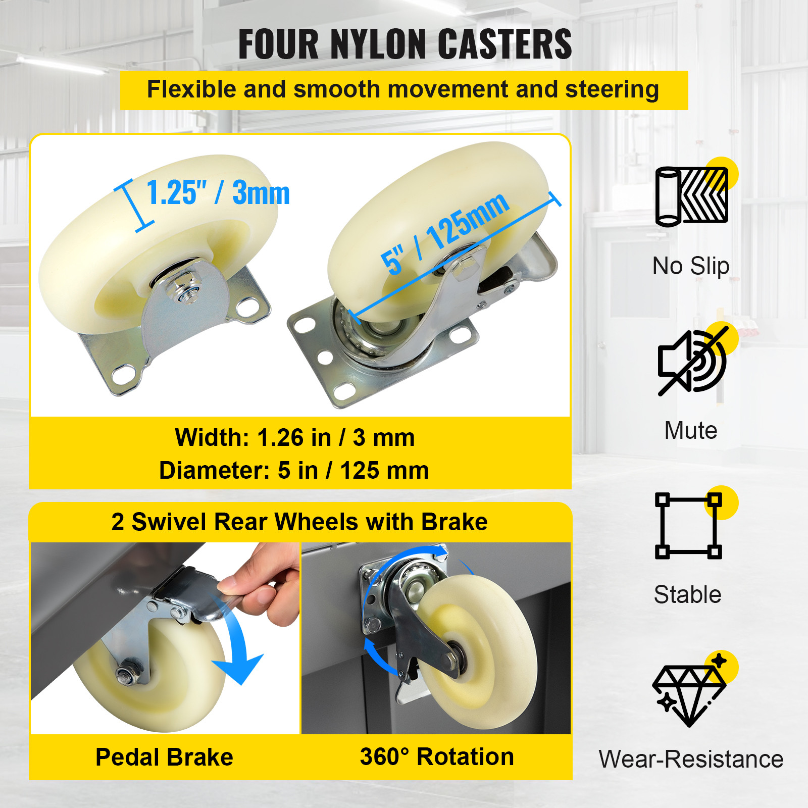 VEVOR Platform Truck 2000 lbs Capacity 47" x 24" x 32" Flatbed Cart Hand Truck