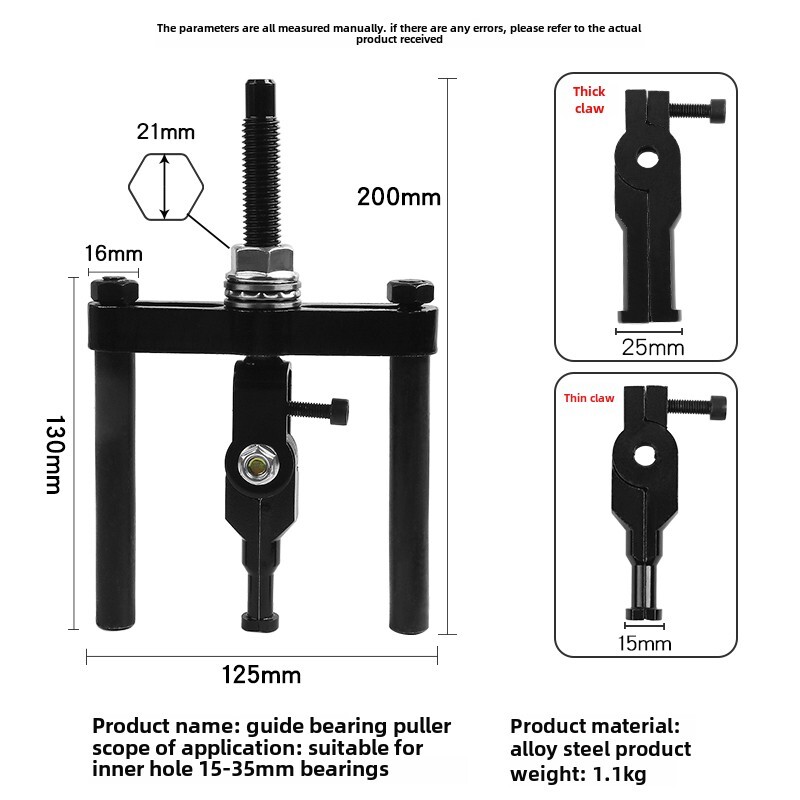 Bore Bearing Puller Two Jaws Puller Bearing Removal Pulling Removal Extractor
