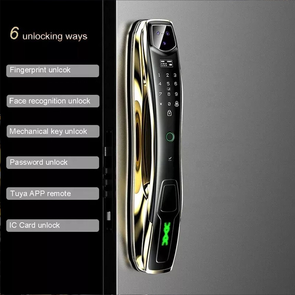 Digital Door Lock 3D Face Recognition Camera FIngerprint Keyless Safety Tool