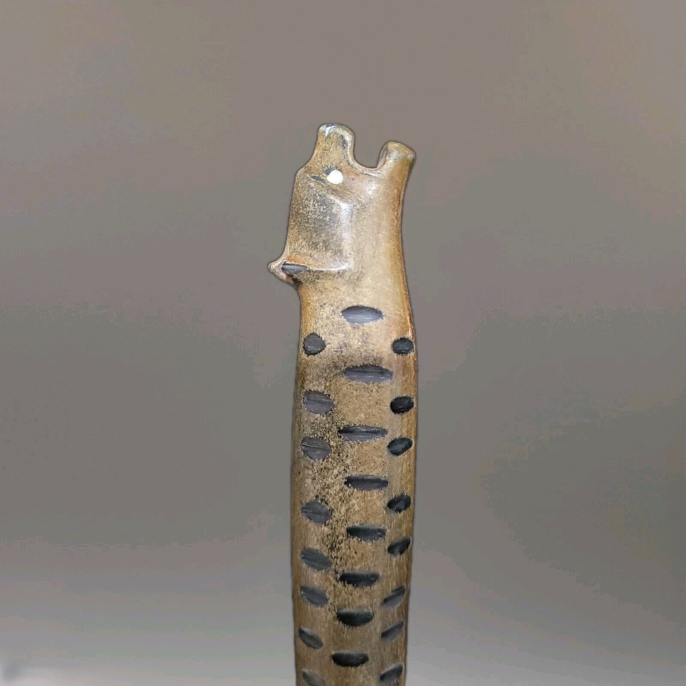 Handmade Horn with Wooden Leopard Handle Server fork