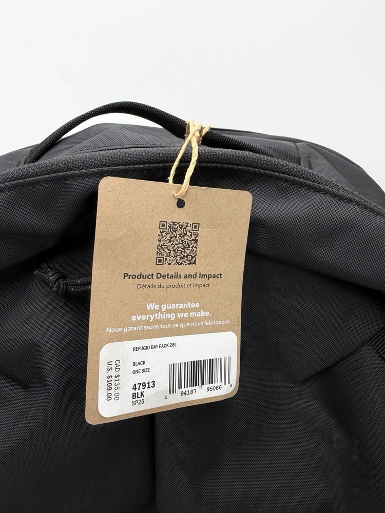 Patagonia Refugio Backpack 26L Black New With Tags