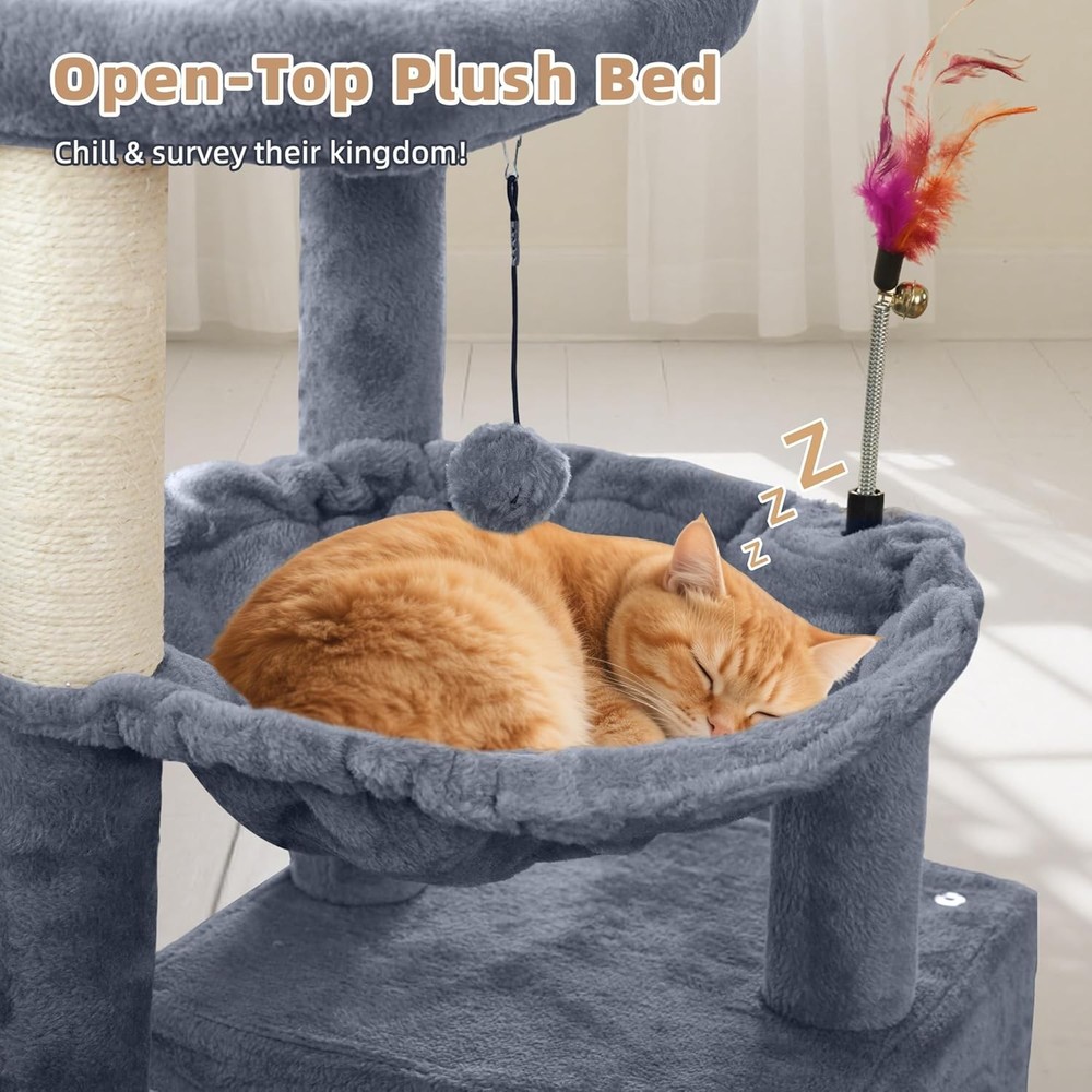 Cat Tree W/ Cat Condo & Two Hammocks Cat Tree W/ Scratching Posts & Scratching