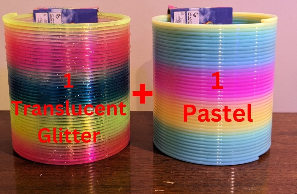 Rainbow Spring Coil 2 Pack Hyper Blacklight Reactive Flow Toy Manipulation Dance