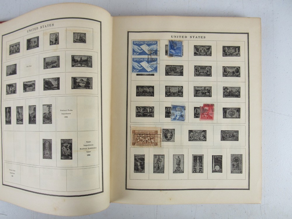Modern Postage Stamp Album Book 1946 With Stamps