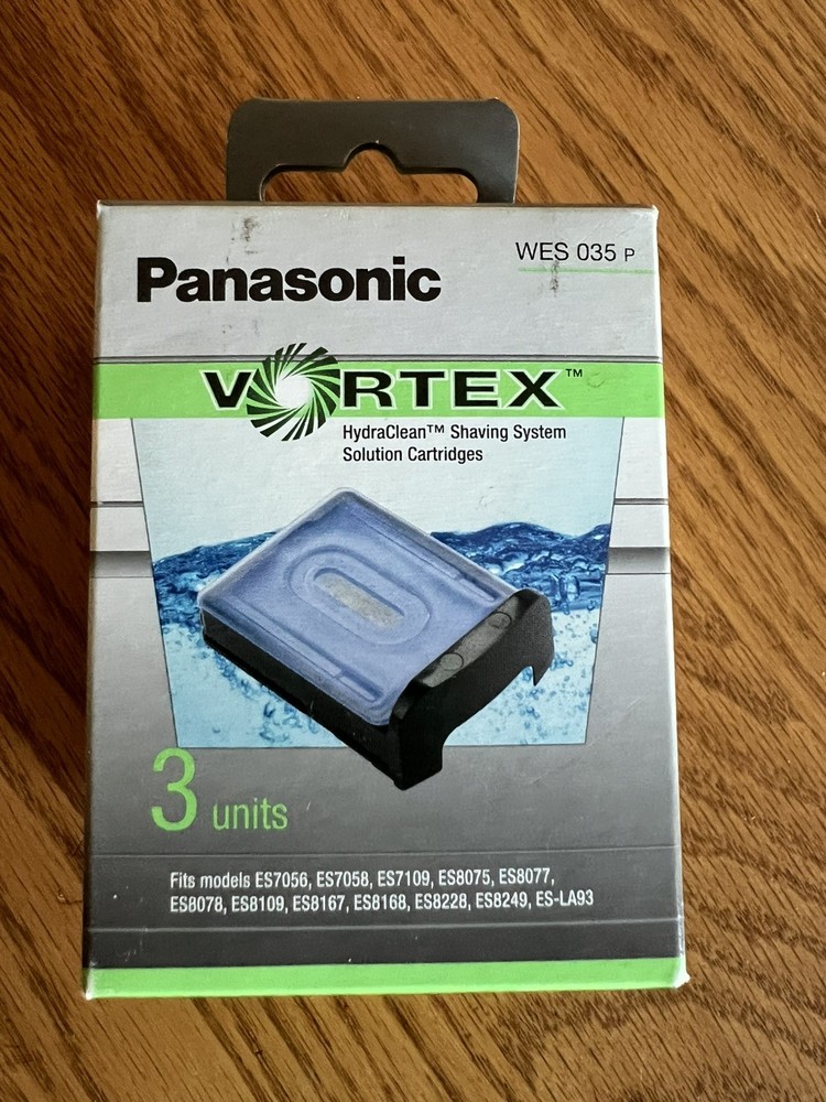 Panasonic Vortex HydraClean Shaving System Solution 3 Cartridges New! Sealed