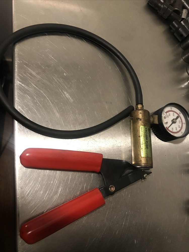Vintage SEARS Handheld Vacuum Pump USA Testing Tool 161.2174 Solid Brass 92174