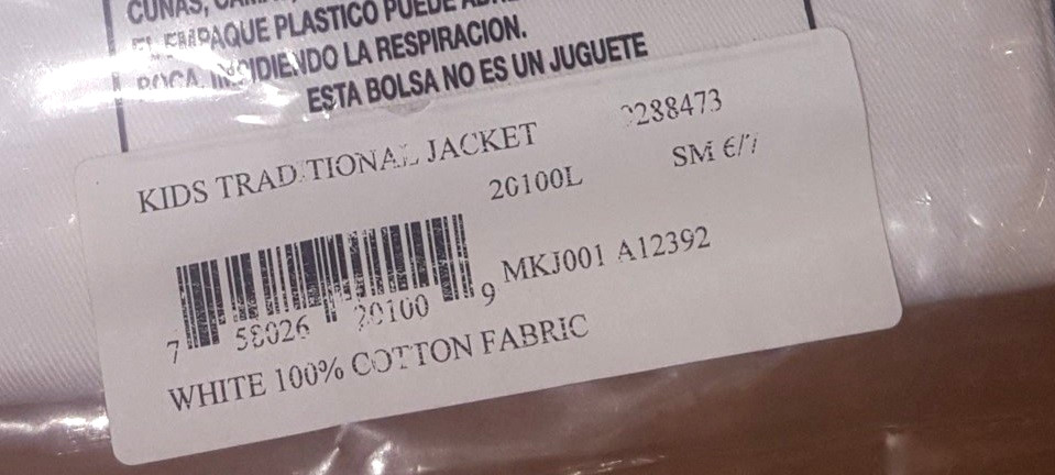 Chef Revival MKJ001 Kids Traditional Jacket - White 100% Cotton Small 6/7 2G100L