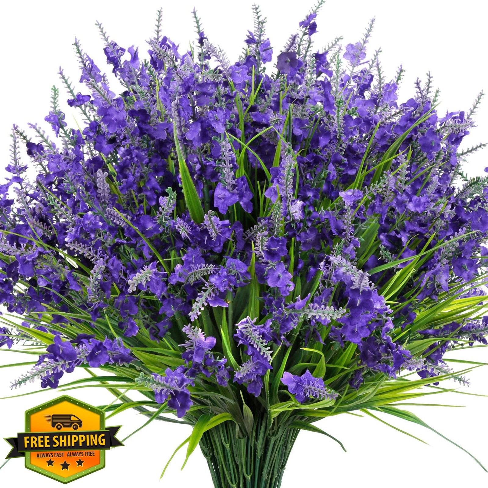 Besteek 20 Bundles Artificial Lavender Flowers Deep Purple UV Resistant