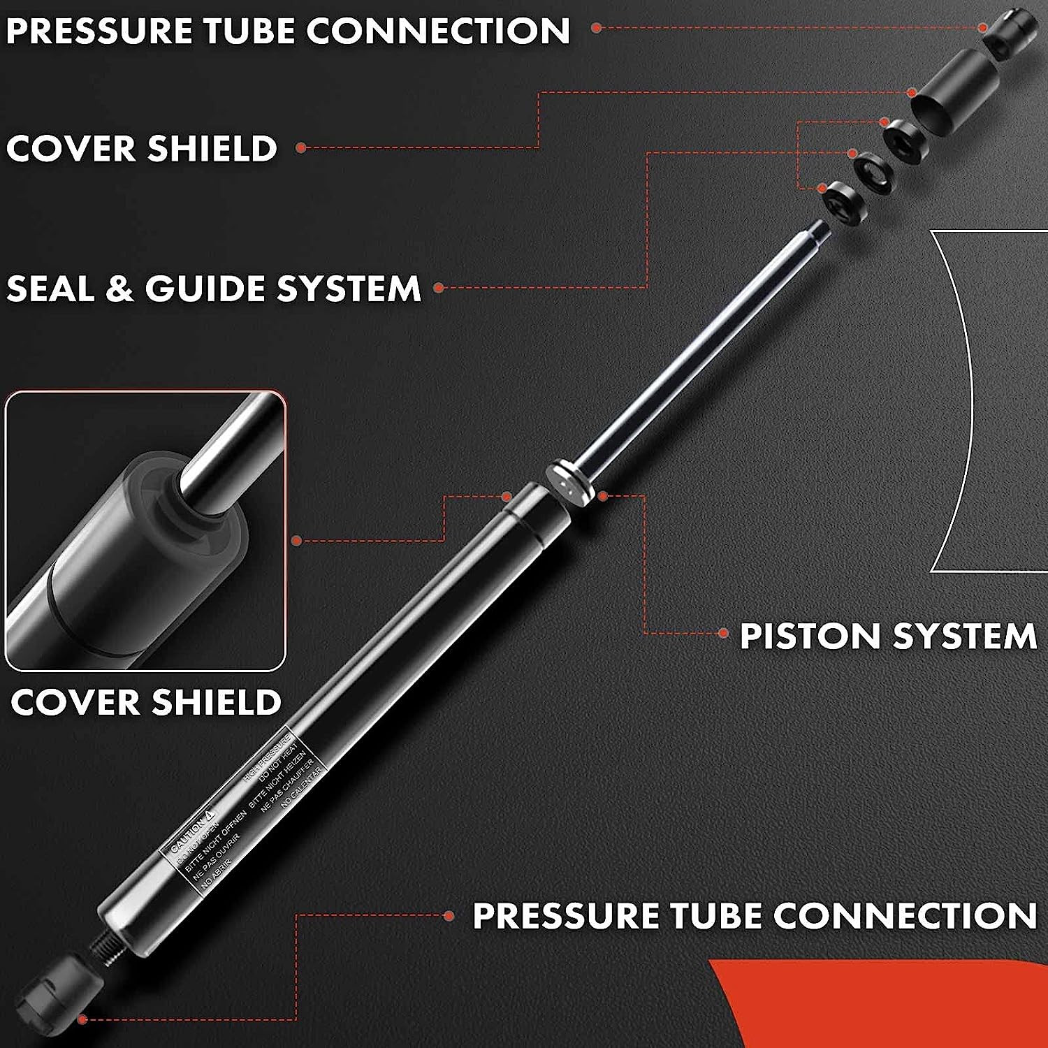 Rear Trunk Lift Supports 2PC 2000-2006 BMW 323Ci 325Ci 330Ci M3 Convertible