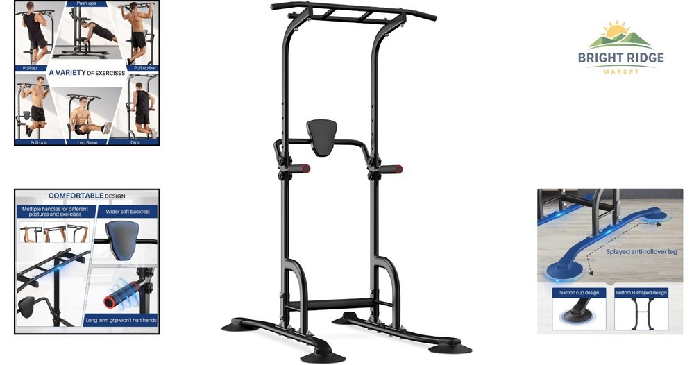 Adjustable Pull Up Bar Dip Station for Home Gym Strength Training Equipment
