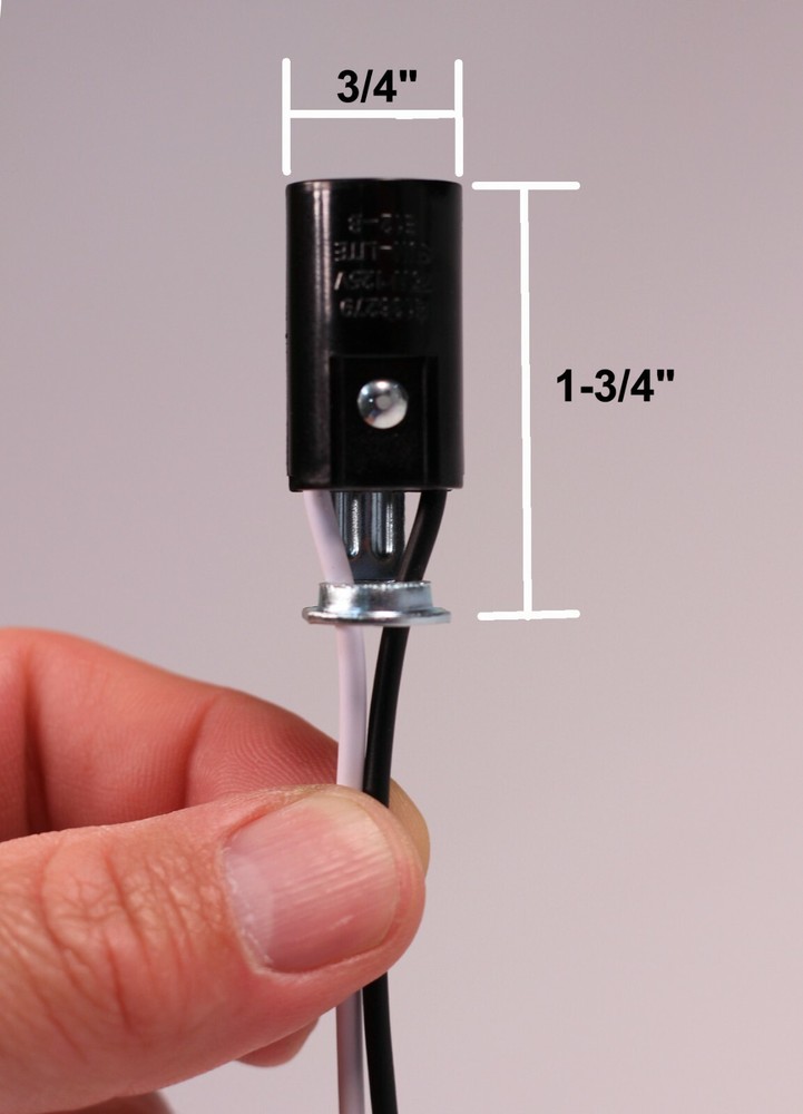 12 Pack Candelabra Bulb Sockets, E12 Lamp Holder Light Socket, 6" Wire, Hardware