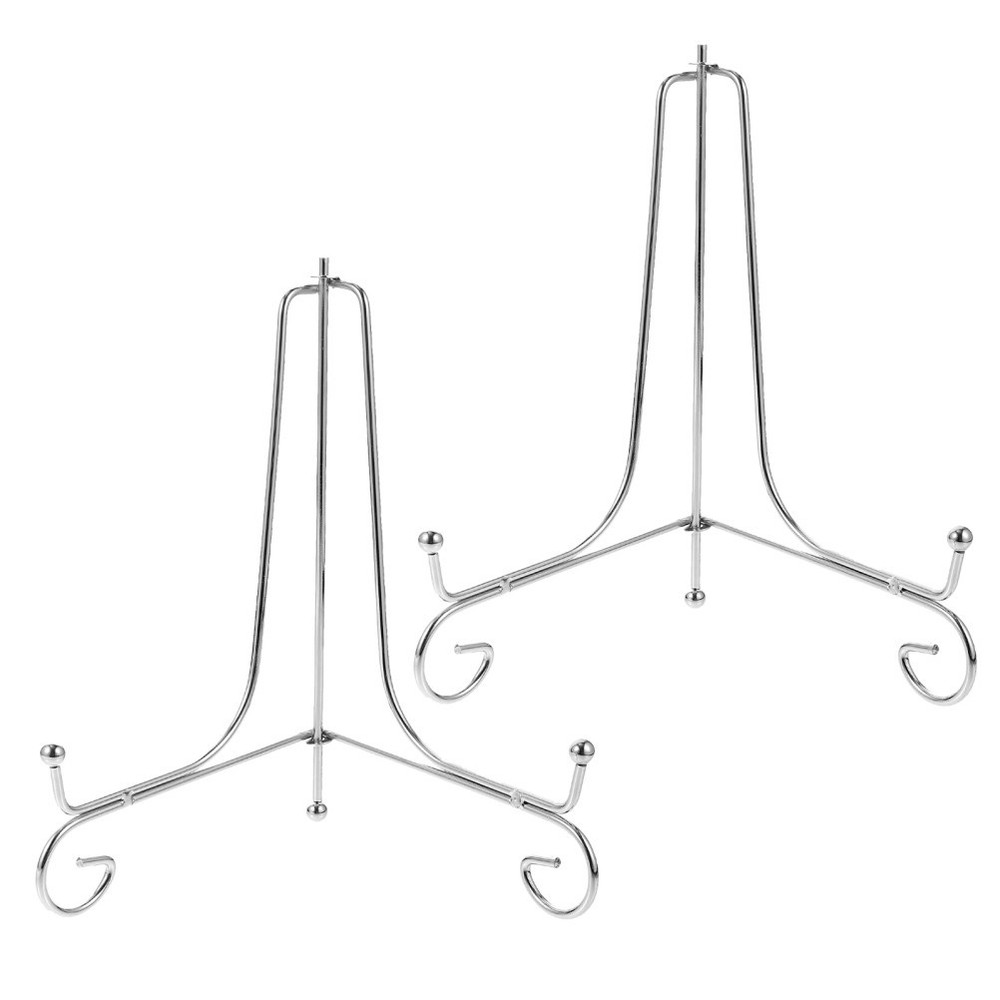 2 Pcs Iron Display Stand Plate Stands for Dish Rack Decorative Scroll