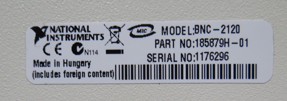R201545 National Instruments BNC-2120 Connector Interface Block