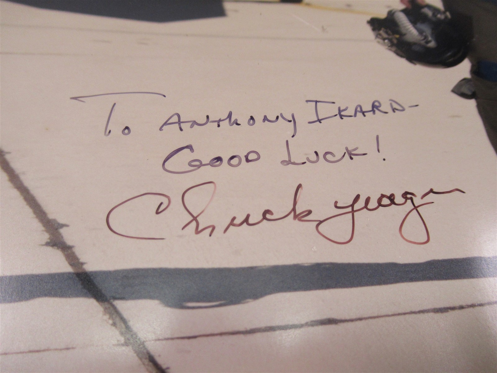 Chuck Yeager Autographed Photo 8x10 Northrop YF-23 "Black Widow II" prototype