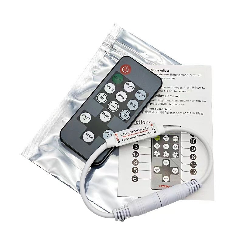 5-24V 14Keys RF LED Strip Controller Mini Dimmer RF Remote 5050 LED Strip Lights